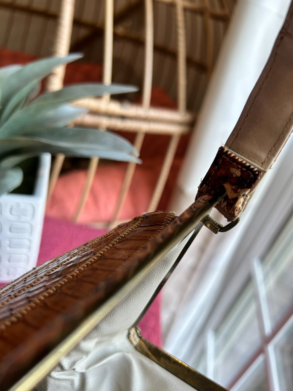 Vintage snake and lizard skin handbag (late 60's style) - Picture 9 of 14